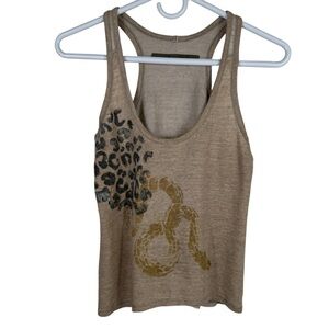 Enza Costa Animal Print + Snake Graphic Tank, Size XS